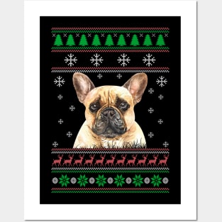 French Bulldog Ugly Christmas Sweater Funny Dog Lover Owner Gifts Posters and Art